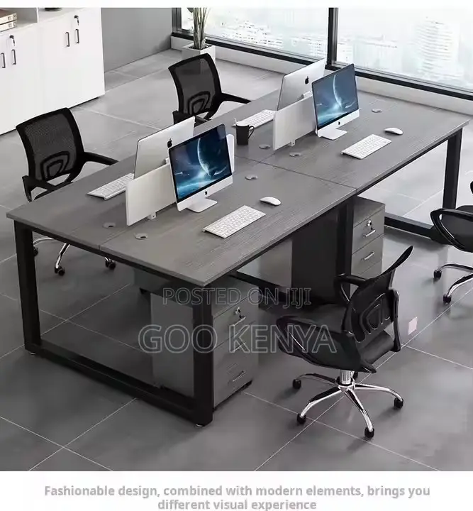 Office Desk ; 4-Way Open View Workstation Desk