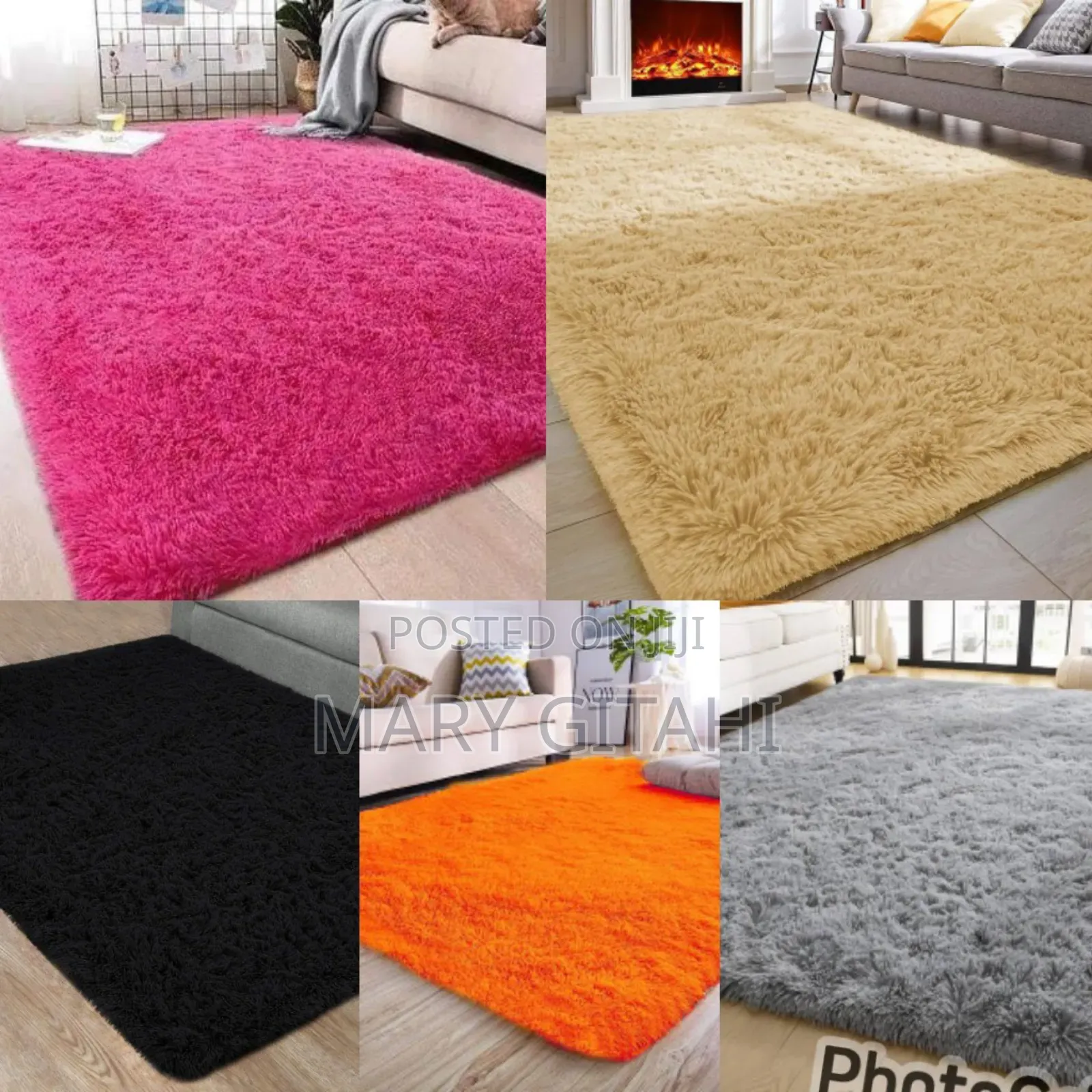 New Coloured Fluffy Plain Carpet