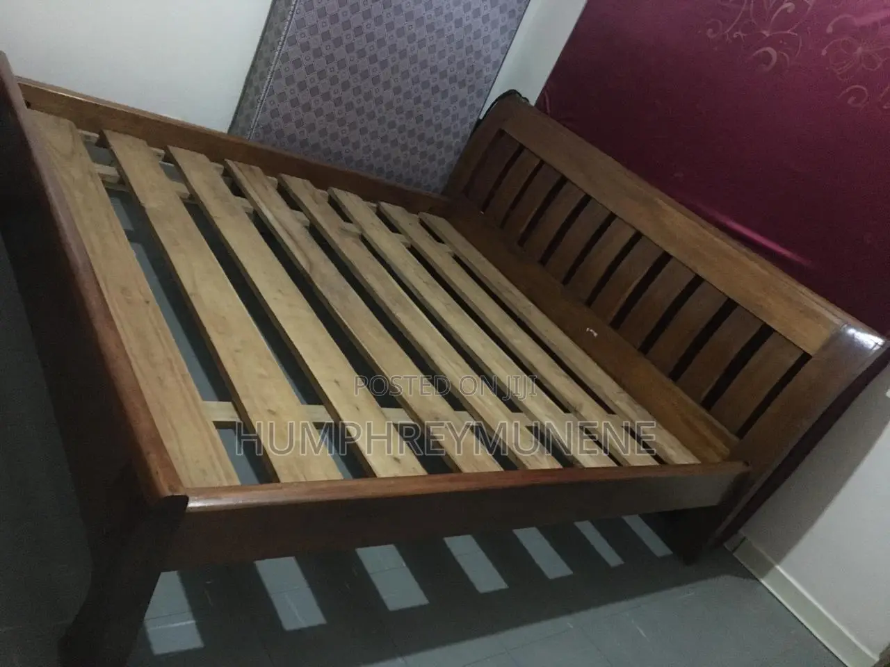 Mahogany 6x6 Bed With Mattress