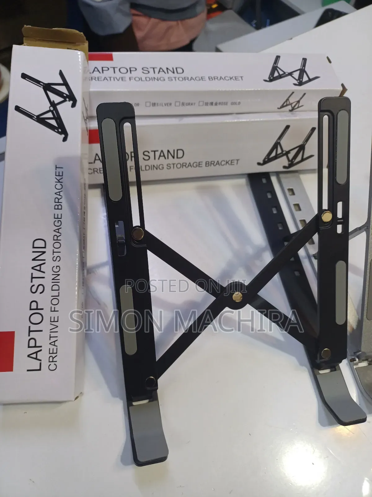 Black Foldable Metallic Laptop Stand