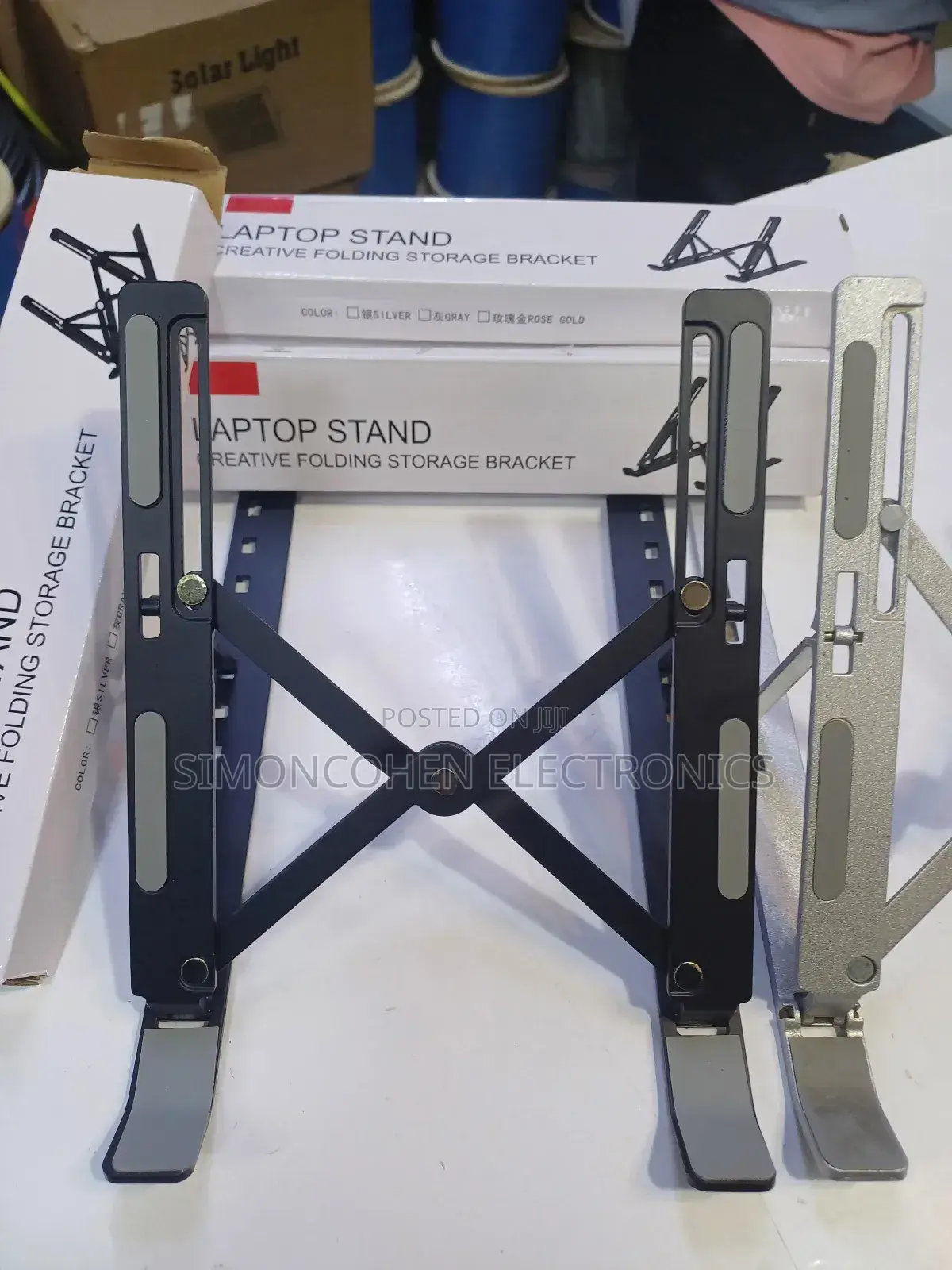 Black Metallic Laptop Stand
