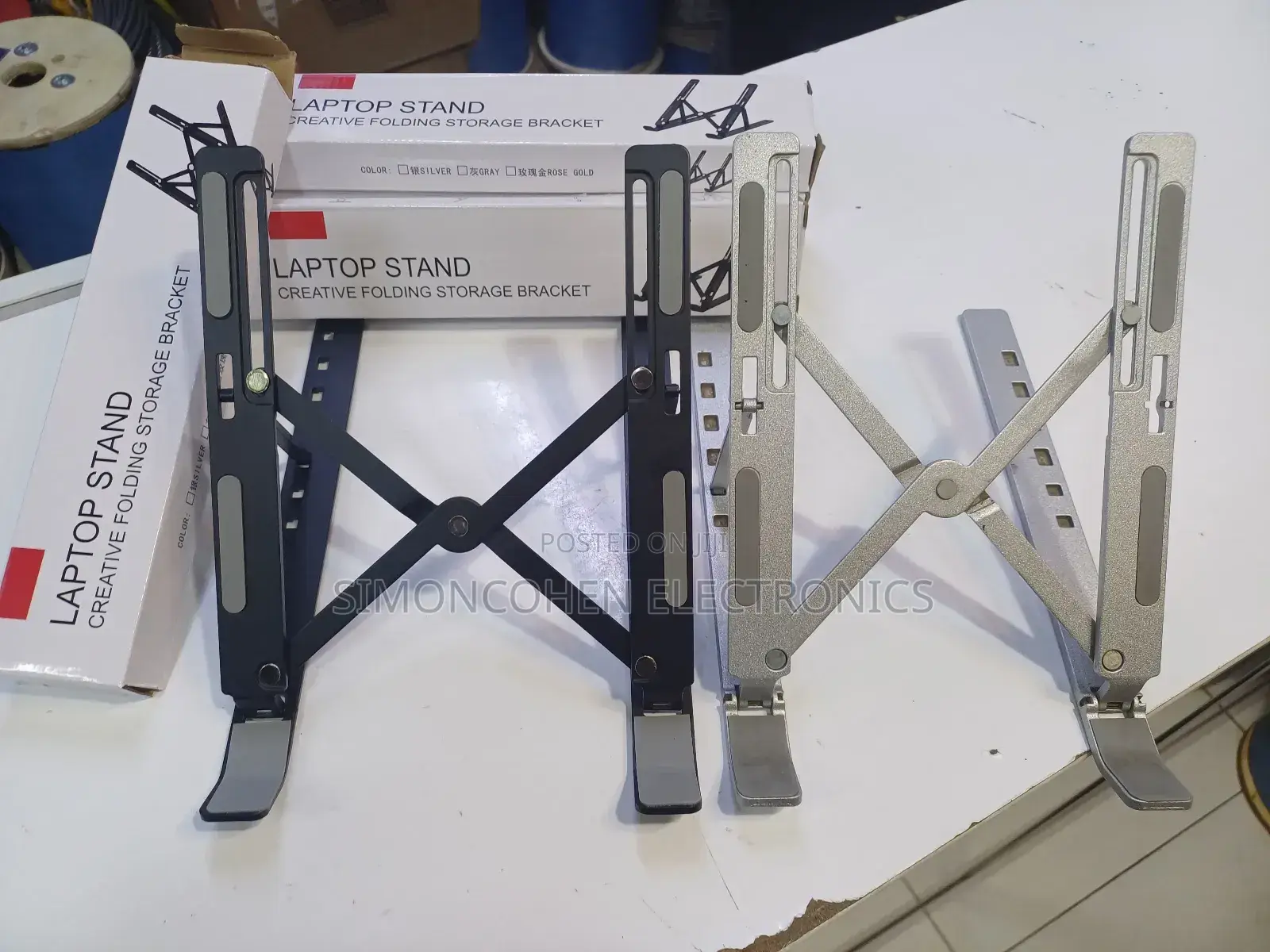 Adjustable Black Metallic Laptop Bracket