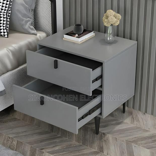 Modern Bedside Table Wood Nightstand With 2 Drawers - main view