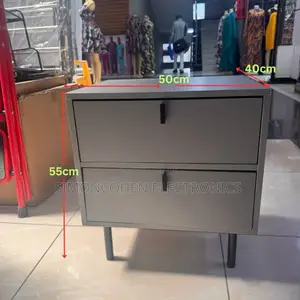 Modern Bedside Table Wood Nightstand With 2 Drawers