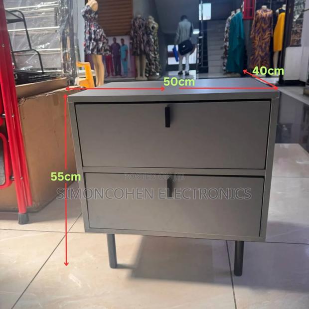 Modern Bedside Table Wood Nightstand With 2 Drawers - thumbnail 2