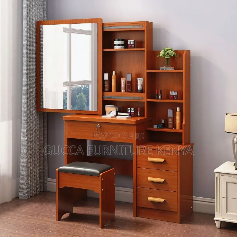 Dressers:Wood Dressing Makeup Table for Bedroom in Brown