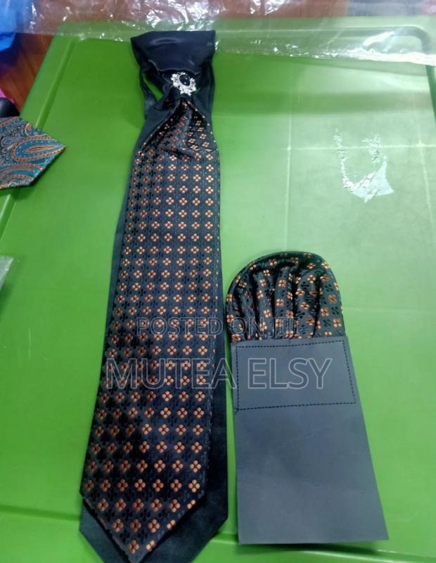 Black Brawn Geometric Cravat Tie Sets - main view