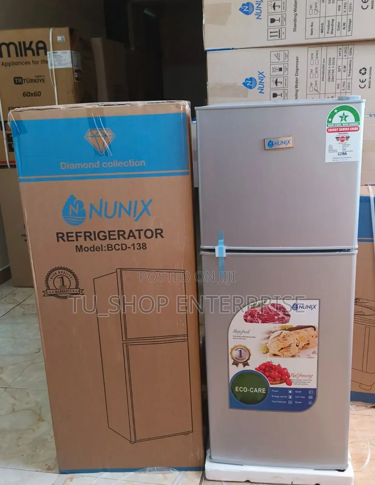 Nunix 138 Litres Large Capacity Single Door Fridge -Silver