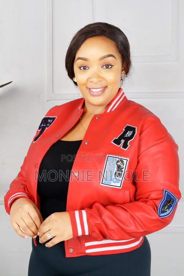 Red Cute Ladies Leather Jacket - main view