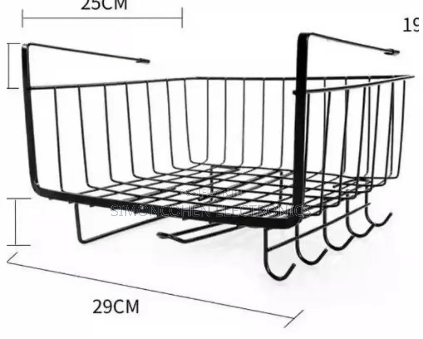 4 in 1 Metallic Under Shelf Rack With Hooks
