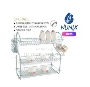 Nunix Dish Rack - 3 Tier + Drain Board