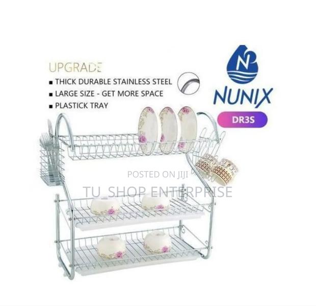 Nunix Dish Rack - 3 Tier + Drain Board