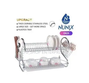 Nunix 2 Tier Kitchen Stainless Utensils Storage/Dish Rac