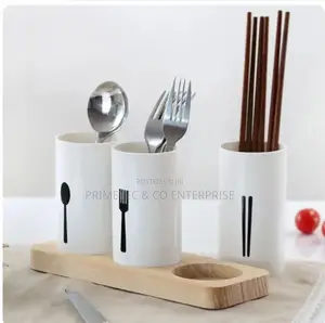 3pcs Cutlery Organizer With Oak Base