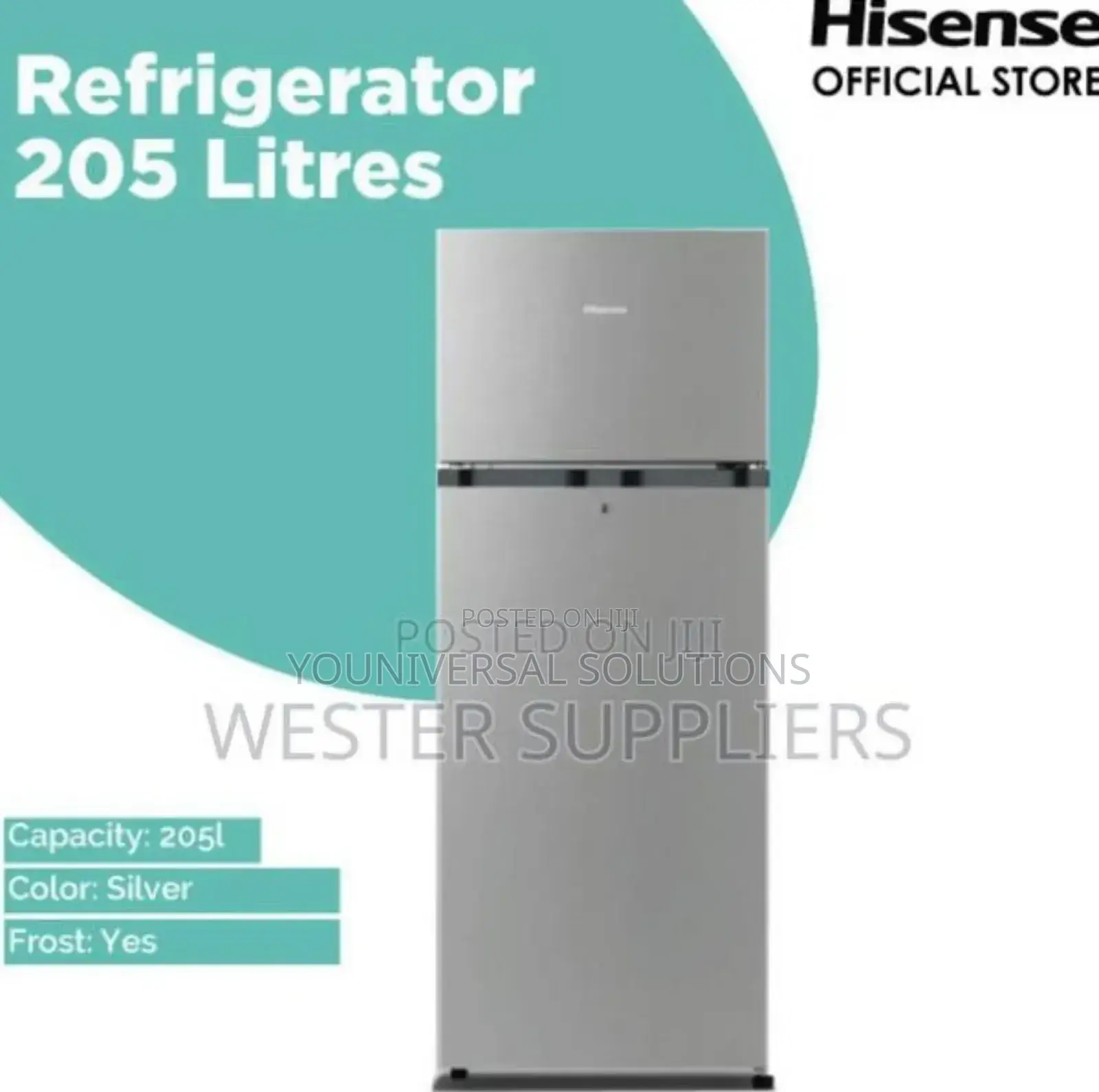 Hisense Frideg 205 Liters Frost Silver Double Door