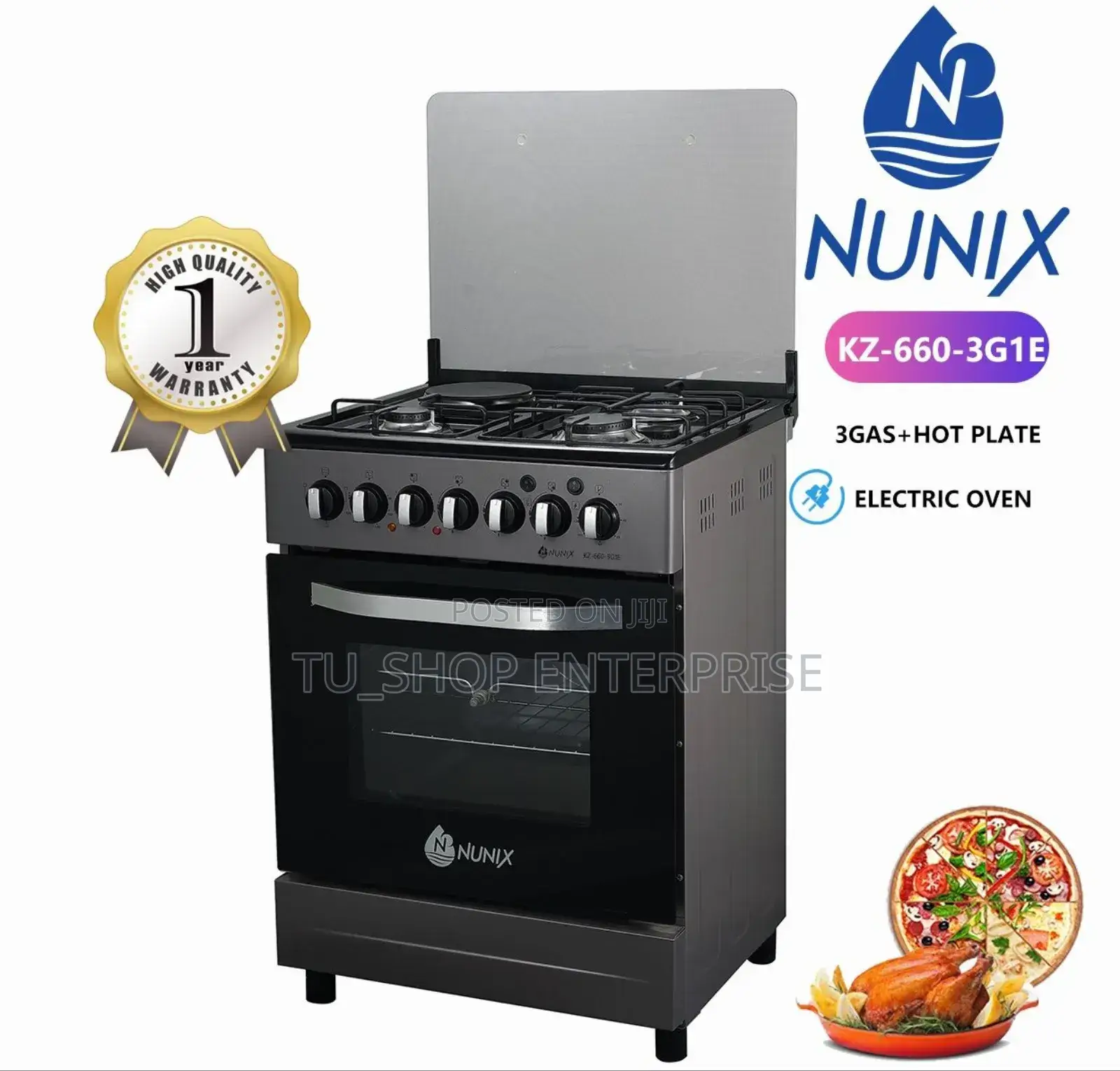 Nunix 50*55 3+1 Freestanding Cooker With Electric