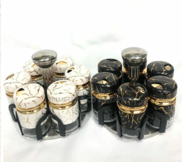7pcs Marble Rotating Spice Jars - main view