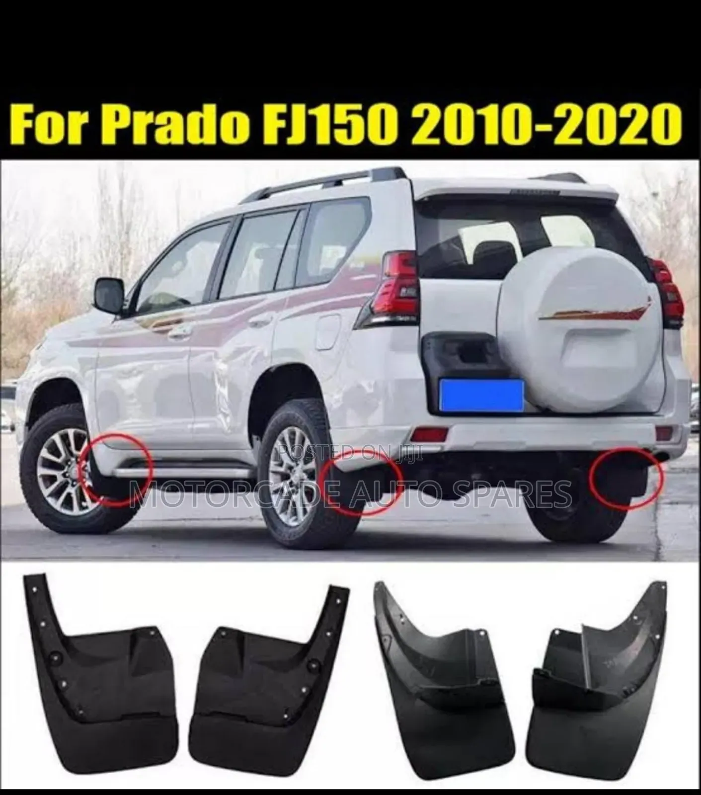 Toyota Landcruiser Prado Fj 150 2010-2020 Mudflaps/Mudguards