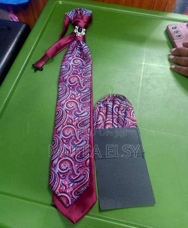 Redwine Teardrop Cravat Tie Sets - thumbnail 2