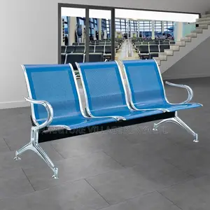 Office Bench: 3-seater Metallic Public Seating Bench