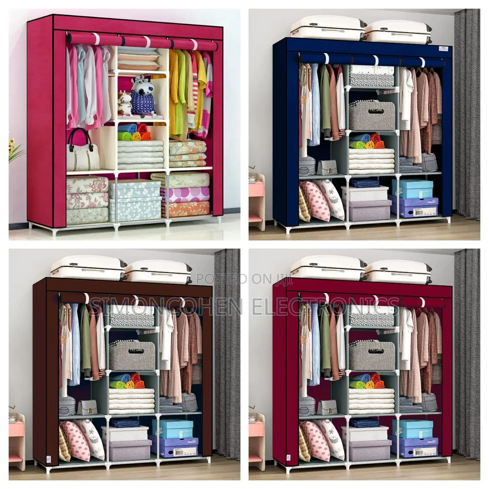 Heavy Duty Multipurpose Metallic Clothes Organizer Wardrobe