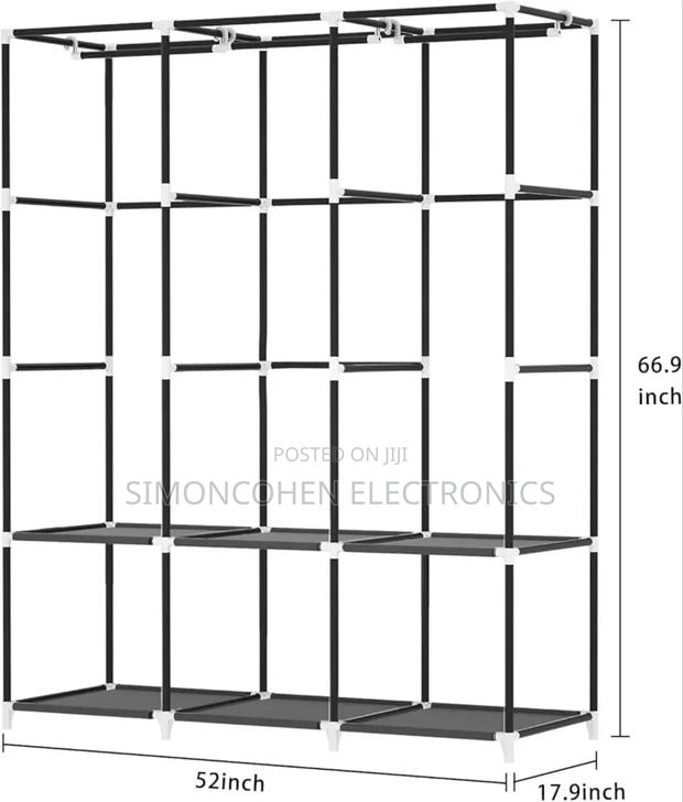 Heavy Duty Multipurpose Metallic Clothes Organizer Wardrobe - thumbnail 2