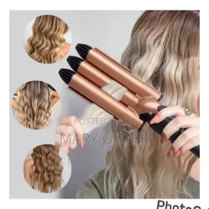 Multi Coloure Hair Curler With Tripple Barrel Iron