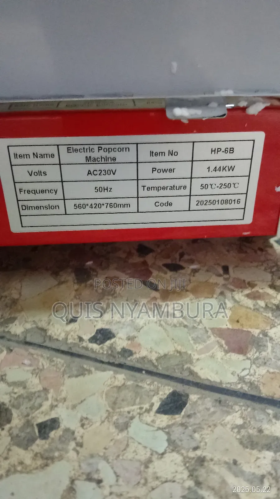 Imported Popcorn Maker/Electric Popcorn Machine