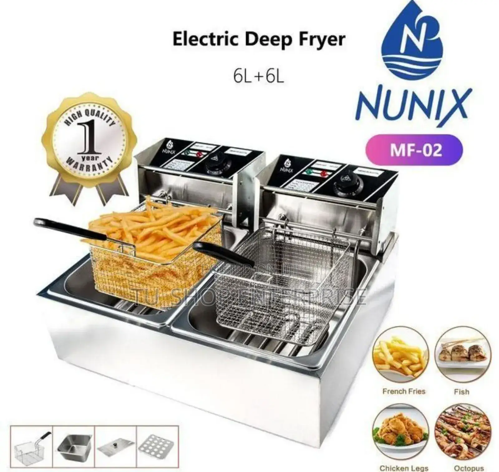 Deep Fryer##Nunix Double Stainless Steel Double Deep Frye
