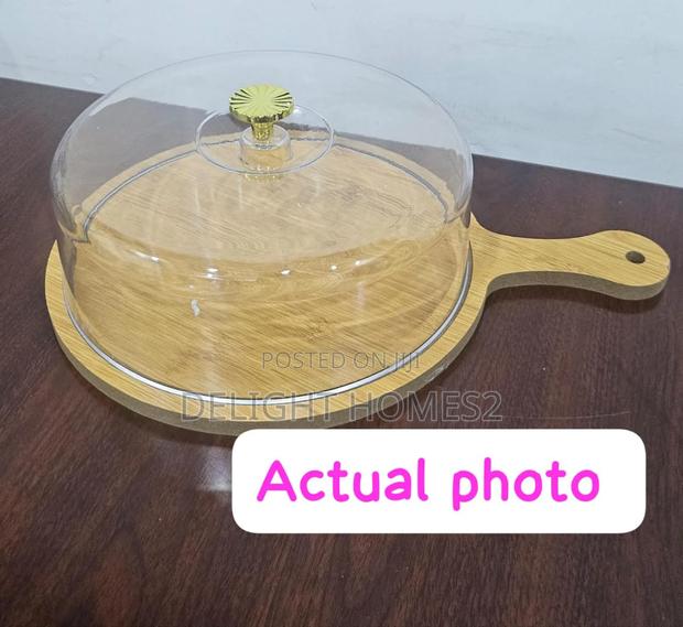 Bamboo Tray Acrylic Dome Cover_pa - main view