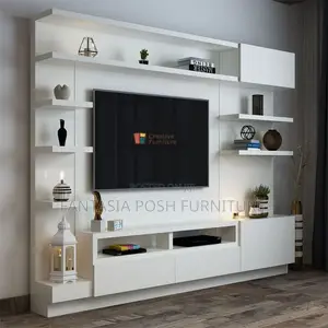 Modern White Tv Stand With Crisp White Finish - New Orders Only