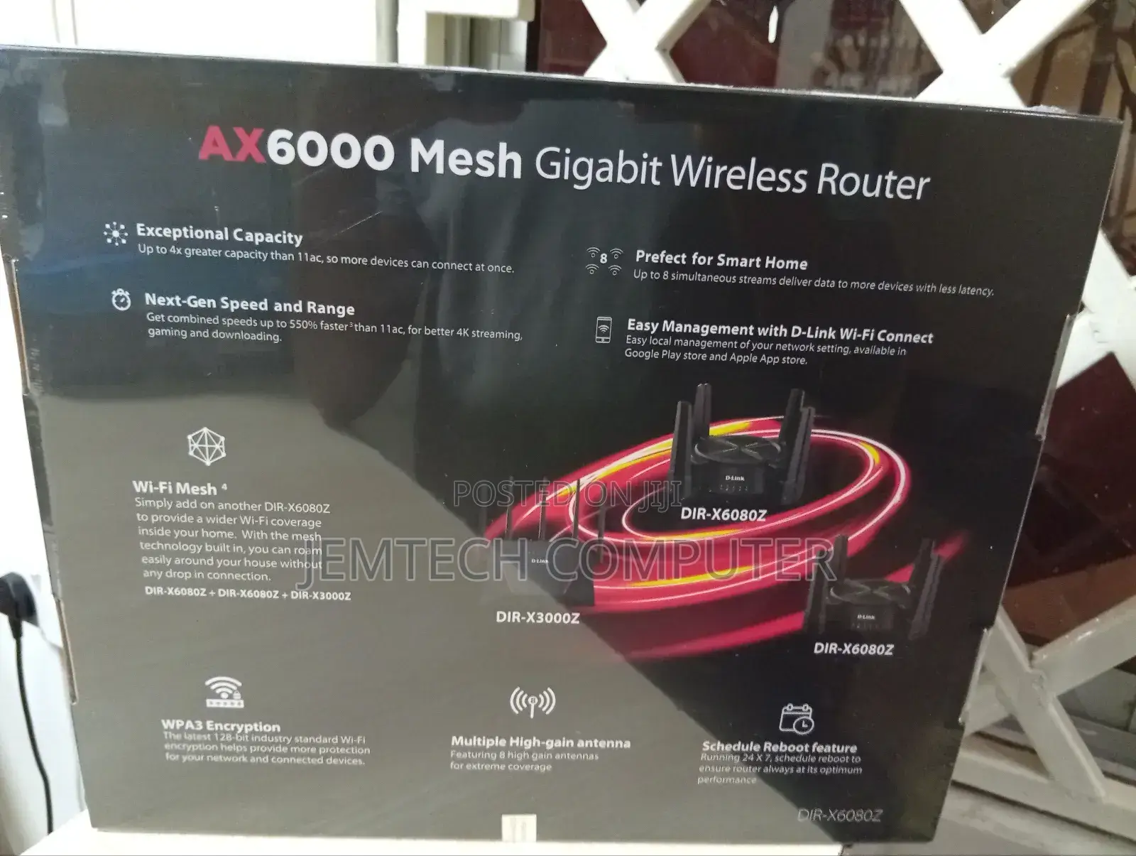 D-Link Dir-X6080z Ax6000 Wi-Fi 6 Gigabit Mesh Router