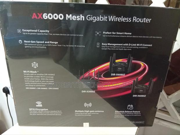 D-Link Dir-X6080z Ax6000 Wi-Fi 6 Gigabit Mesh Router - thumbnail 5