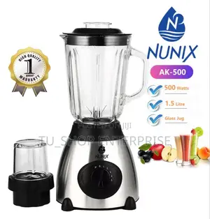 Nunix Ak-500 Powerful 2 in 1 Blender With Glass Jar - 1.5l