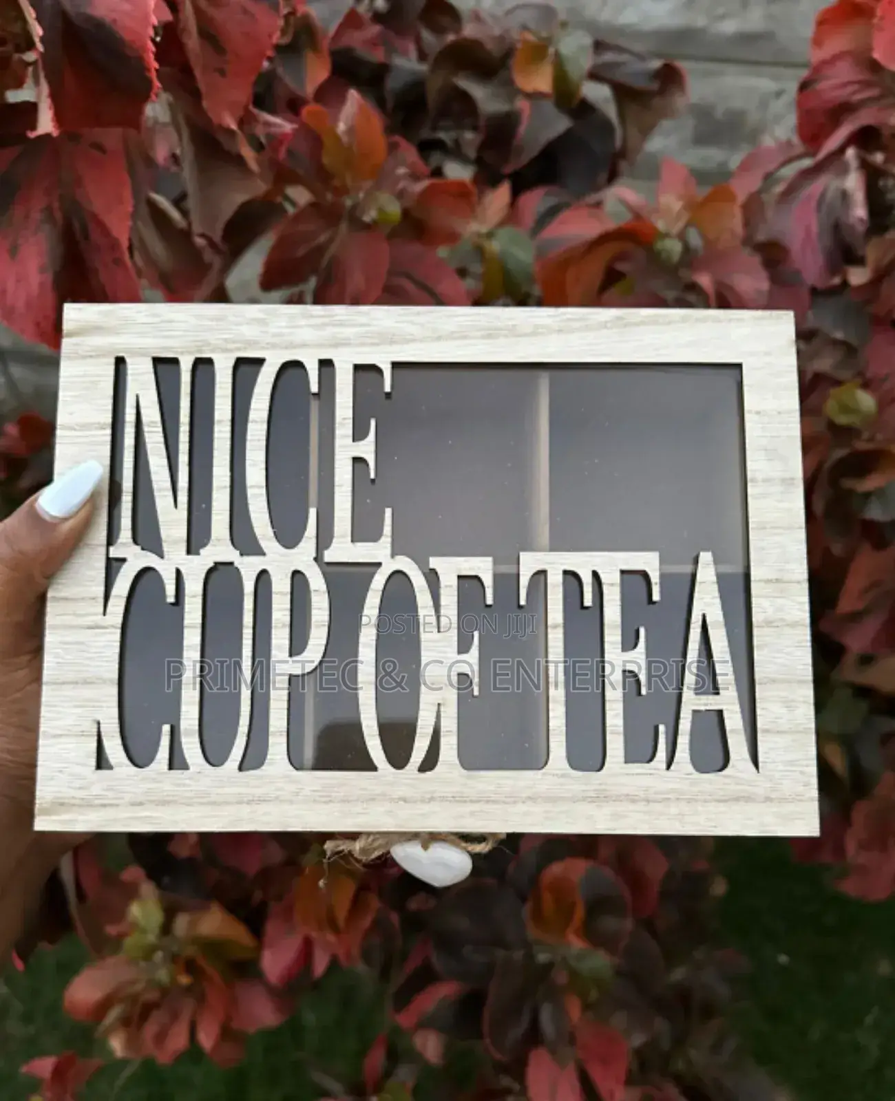 New Wooden Tea Bag Holder ,With a Glass Top