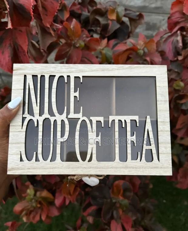 New Wooden Tea Bag Holder ,With a Glass Top