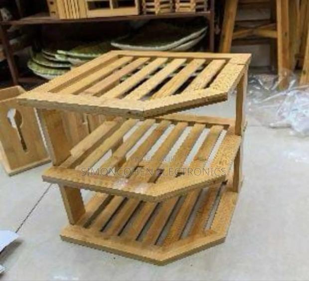 3 Tier Corner Bamboo Kitchen Storage Spice Rack - thumbnail 2