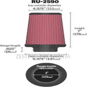 Genuine K N Air Filter 4'' Inlet Id