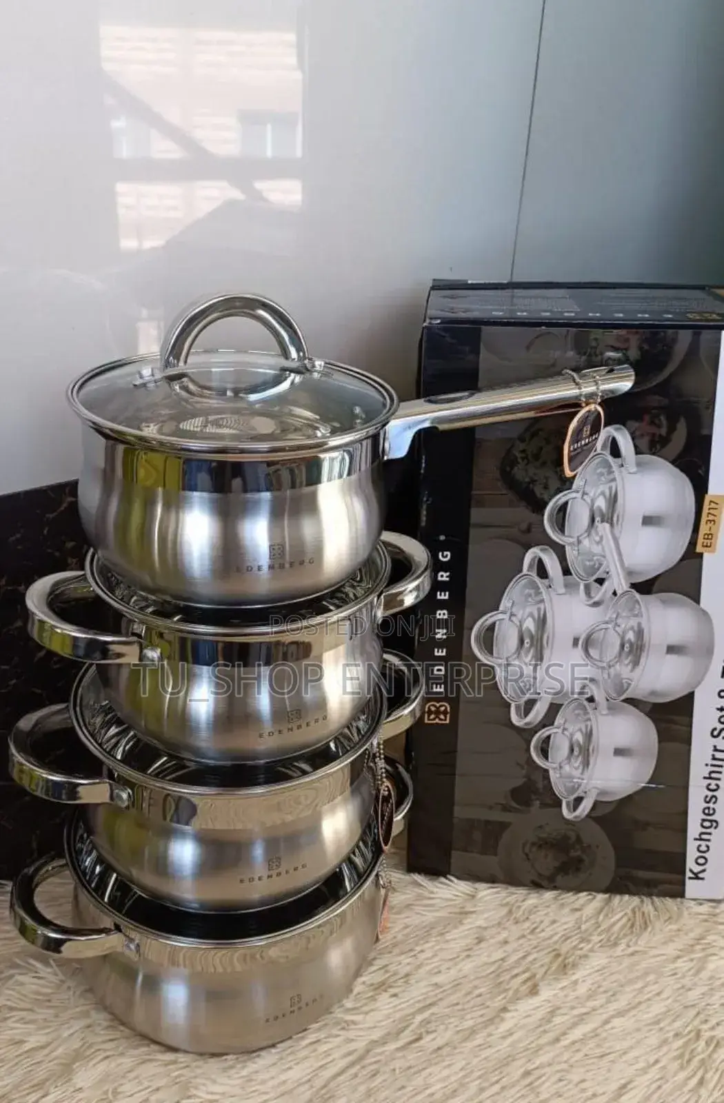 10 Pieces Edenberg Eb-3719 Stainless Steel Cookware Set