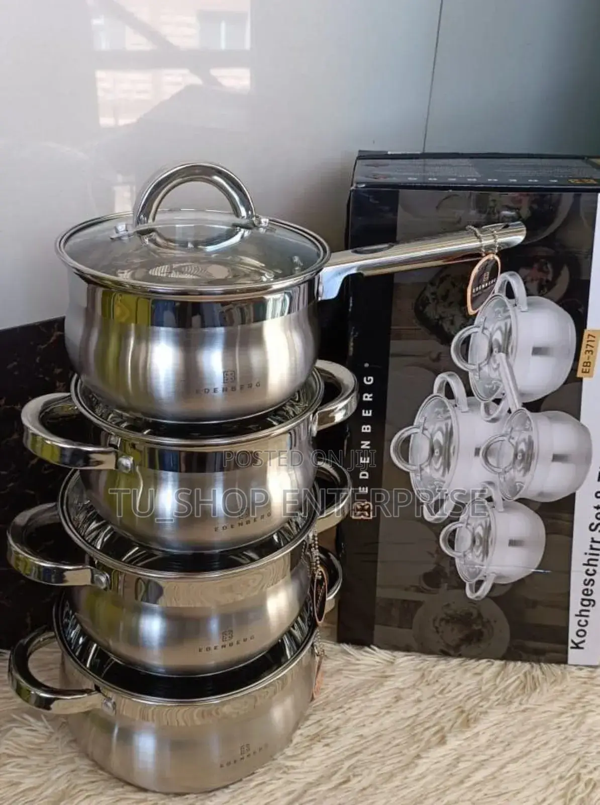 Cookware##10 Pieces Edenberg Eb-3719 Stainless Steel