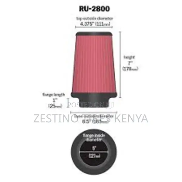 Genuine K N Air Filter 5'' Inlet Id