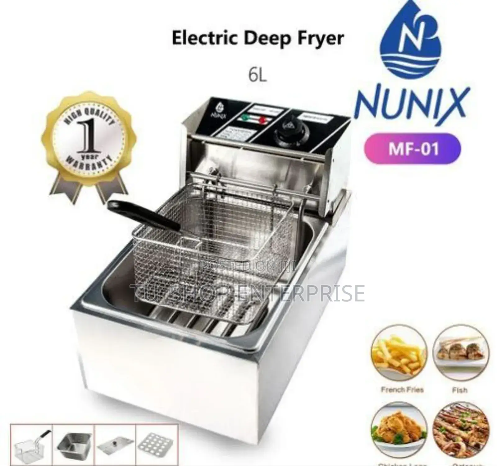 Nunix Single Deep Fryer Machine - 6l-2500w