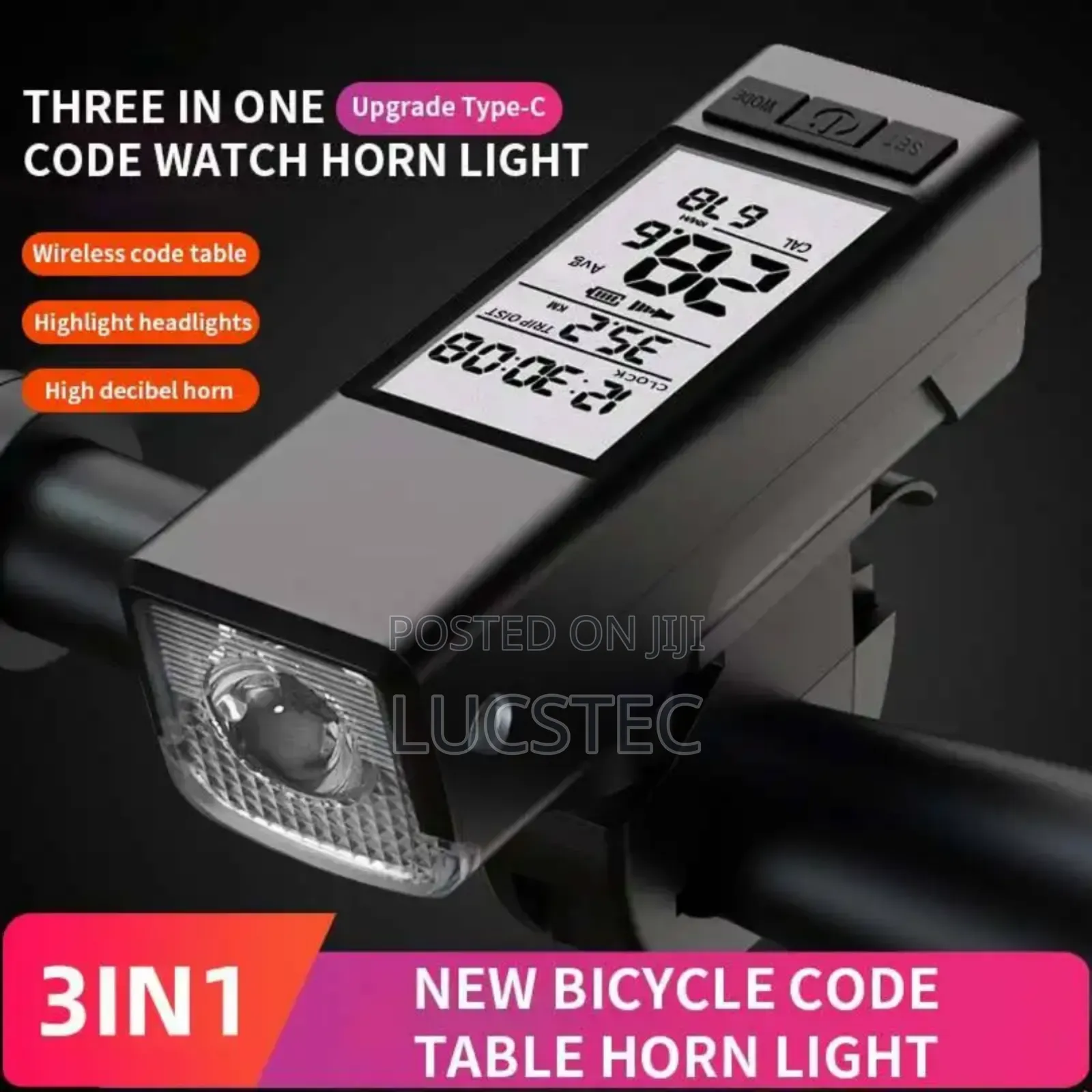 Computer Light With Lcd Display Speedometer And Horn