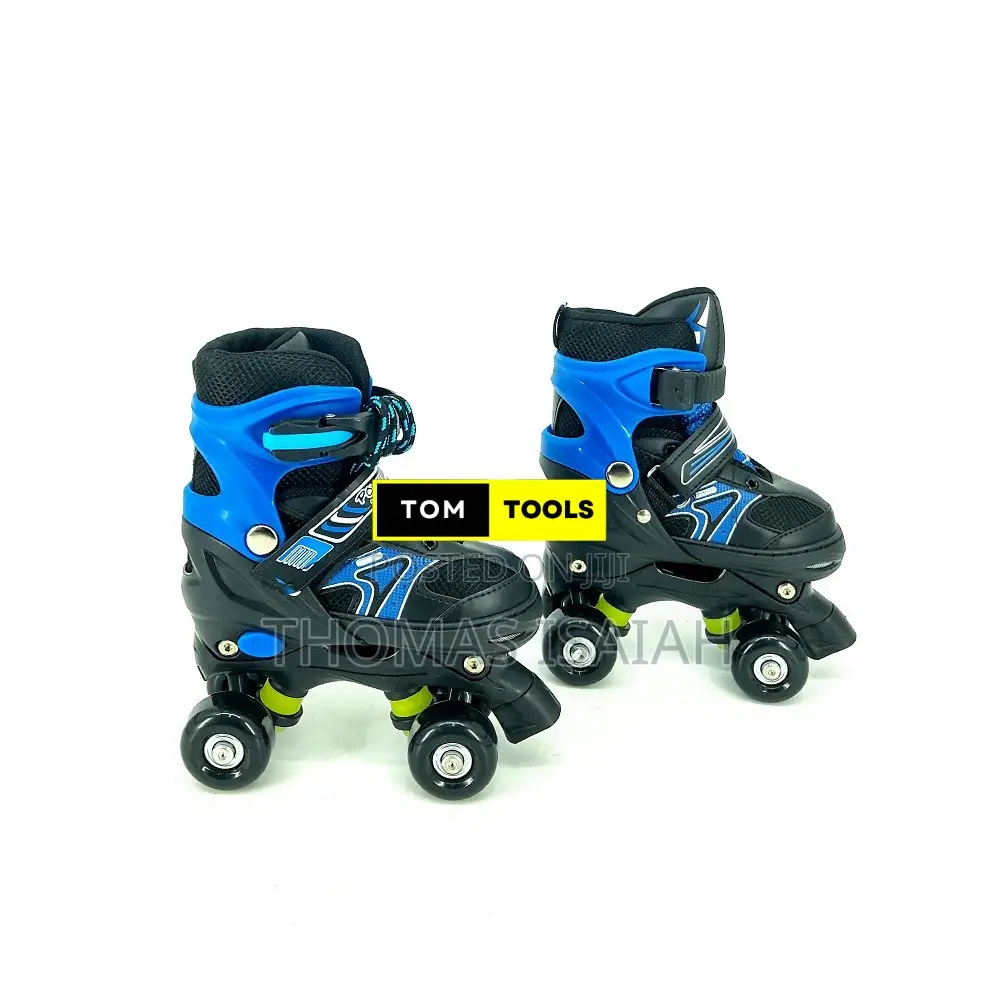 Blue Size 28 to 31 Adjustable Kids Quad Skates Shoes Only