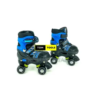 Blue Size 28 to 31 Adjustable Kids Quad Skates Shoes Only