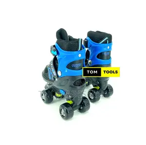 Blue Size 28 to 31 Adjustable Kids Quad Skates Shoes Only