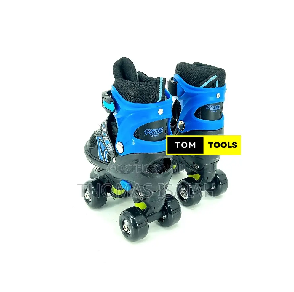 Blue Size 28 to 31 Adjustable Kids Quad Skates Shoes Only