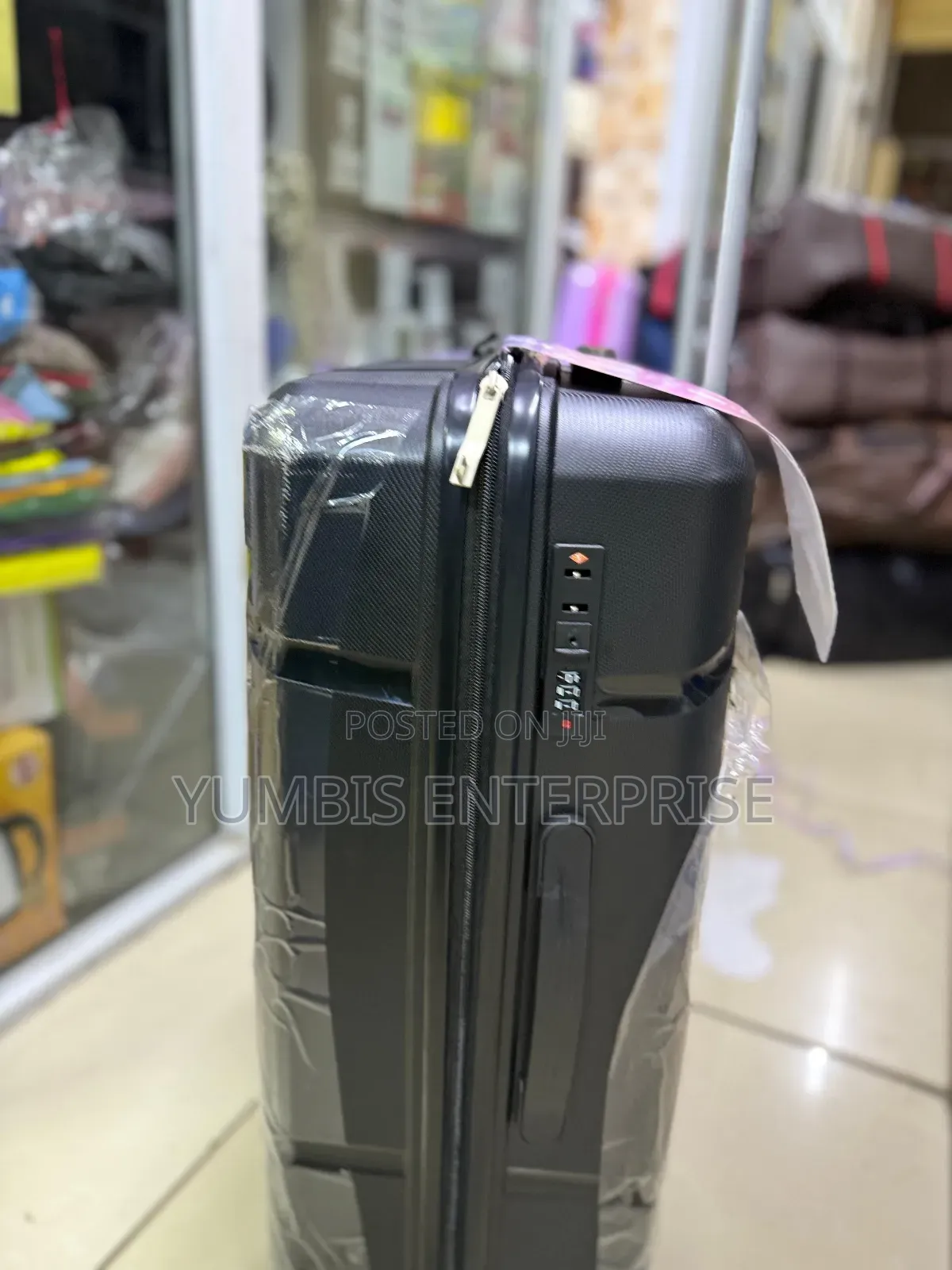 Black Large Size Rubber Suitcase at 75cm With Tsa Lock