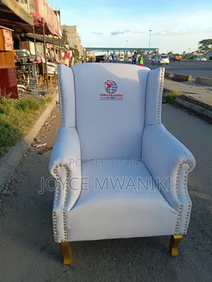 Bishop Chair, Leather White With Branding 