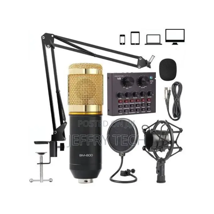 Bm800 Condenser Microphone Kit + V8 Sound Card